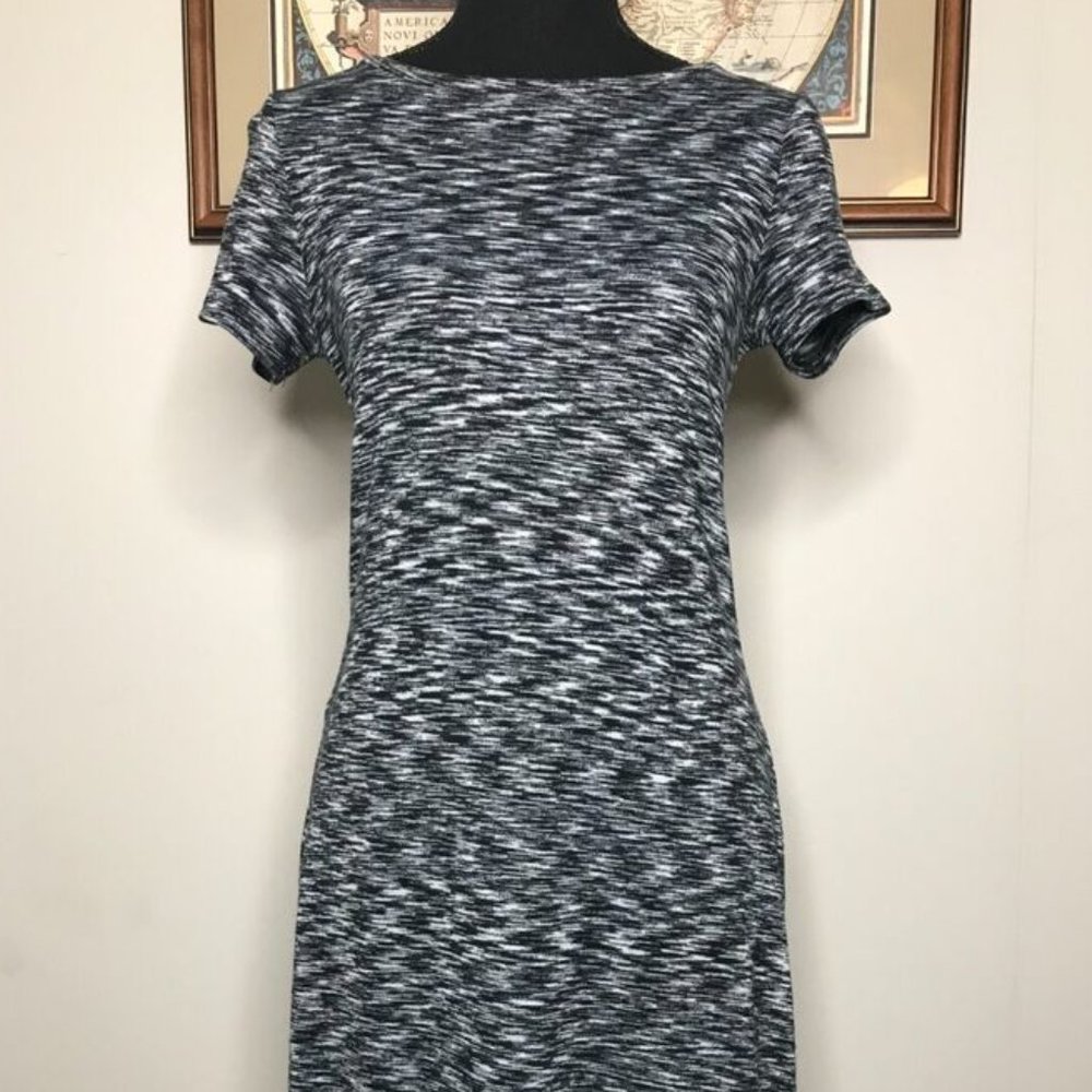 The Limited T Shirt Dress Women's XS Crew Neck Gray & Black Beachy Picnic